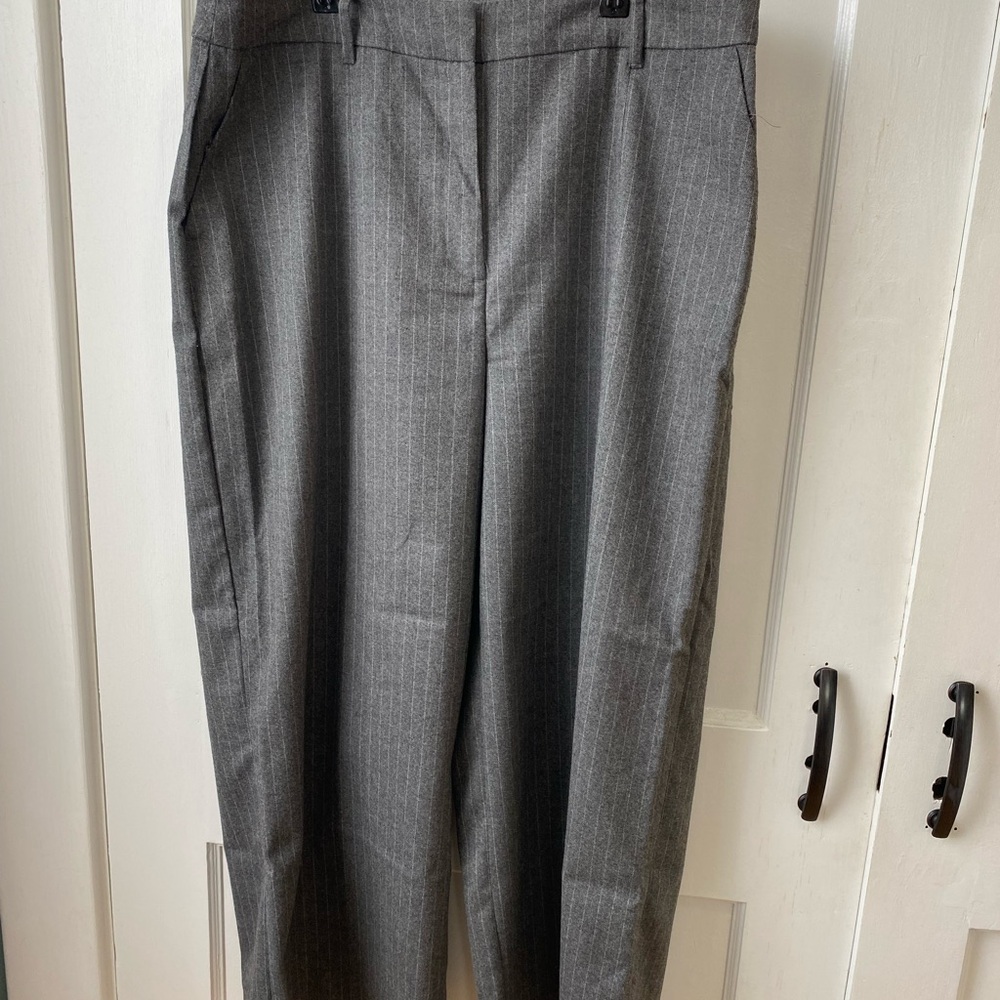 Charcoal Pinstripe Winter Trousers - Picture 4 of 8